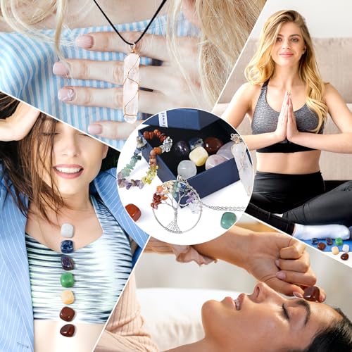 WVIOUOPU Healing Crystals and Chakra Stones Set - 13 Pcs Real Raw Healing Chakra Stones